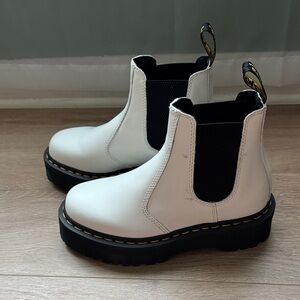 NWOT Dr. Martens White Chelsea Boots